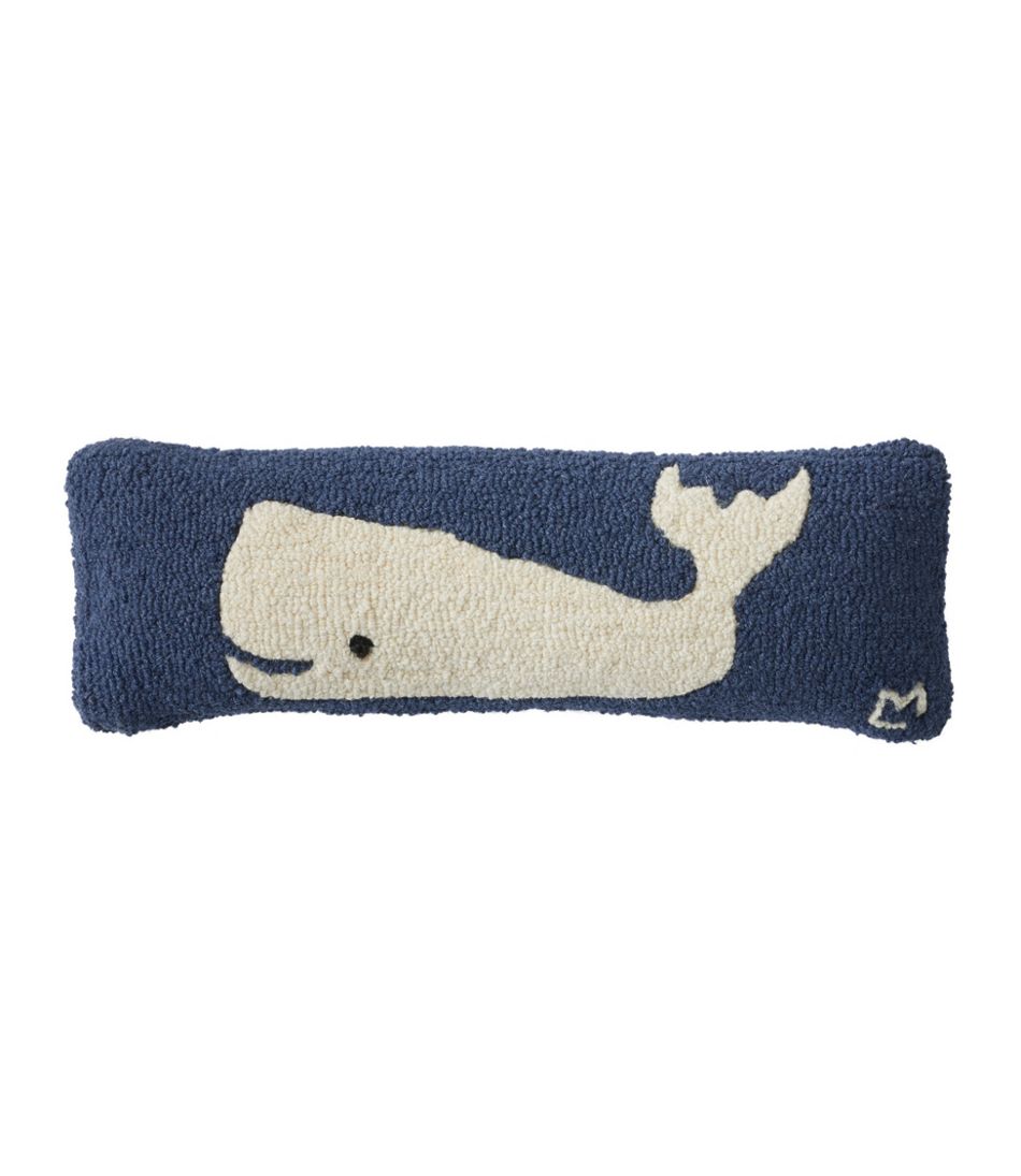 Wool Hooked Throw Pillow, Whale, 8" x 24" | L.L.Bean discount