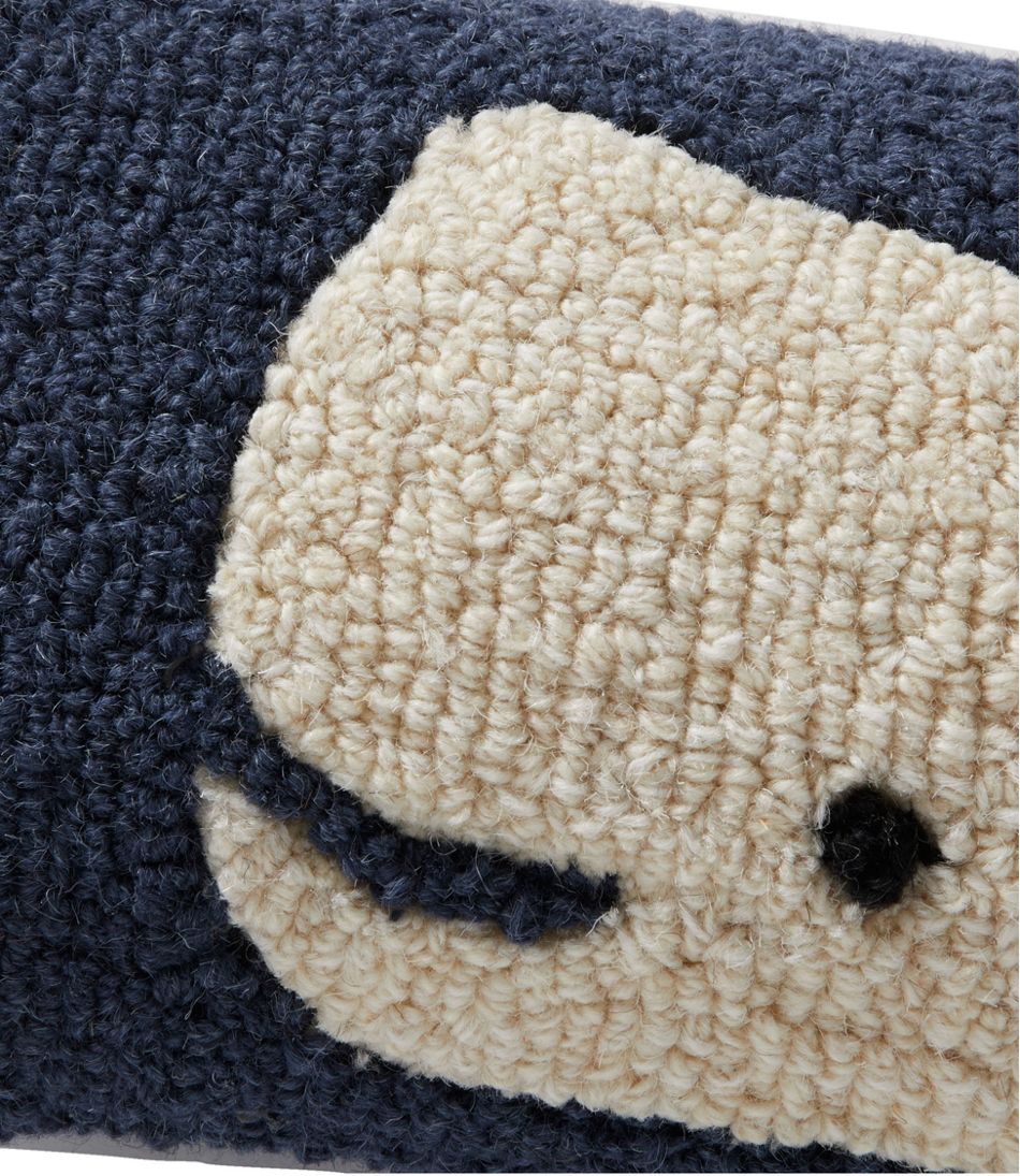 Wool Hooked Throw Pillow, Whale, 8" x 24" | L.L.Bean discount
