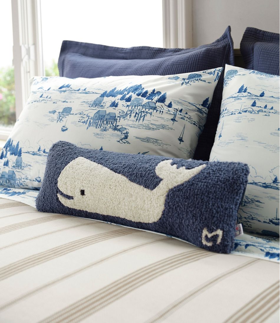Wool Hooked Throw Pillow, Whale, 8" x 24" | L.L.Bean discount