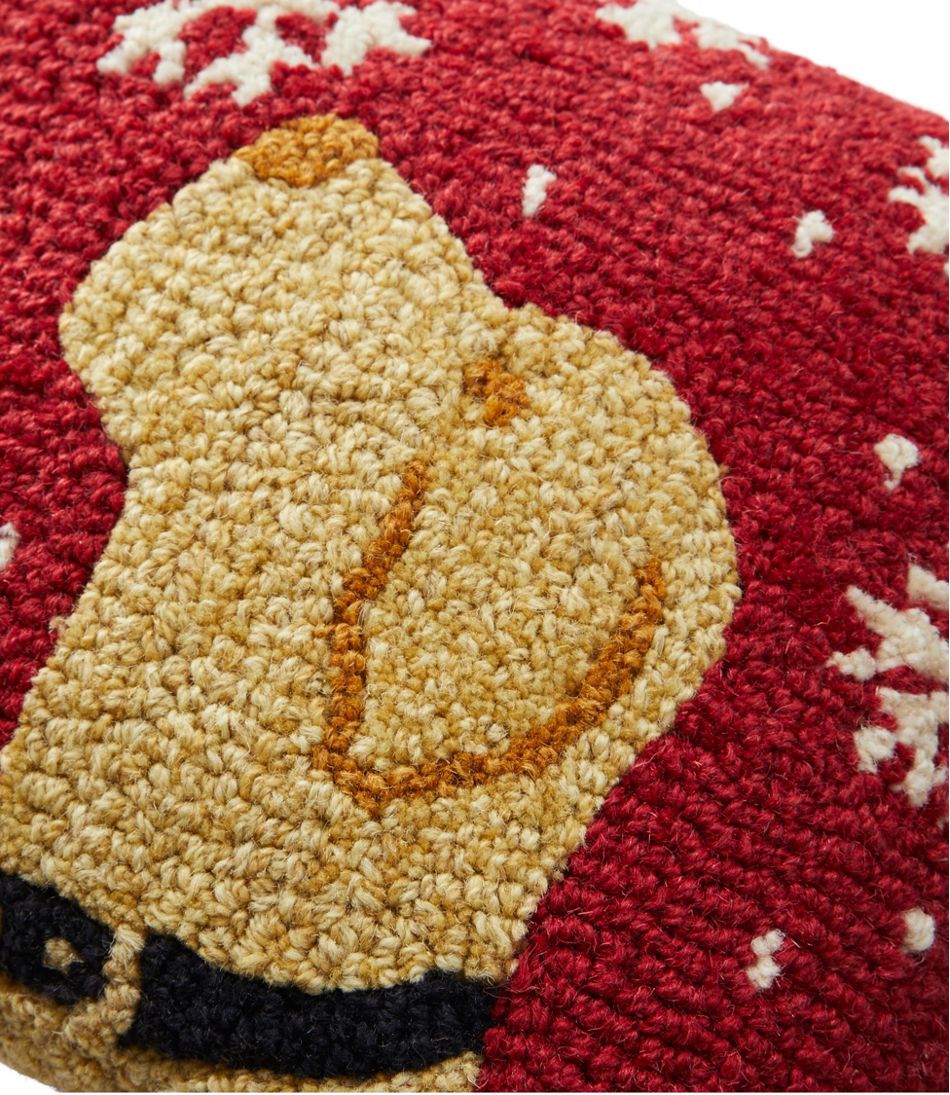 Wool Hooked Throw Pillow, Snowflake Yellow Lab, 14" x 14" | L.L.Bean US