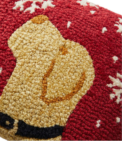 Wool Hooked Throw Pillow, Snowflake Yellow Lab, 14" x 14" | L.L.Bean US