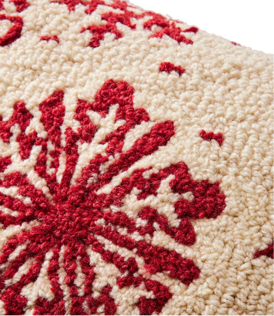 Wool Hooked Throw Pillow, Snowflake, 14" x 20" | L.L.Bean discount