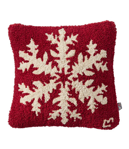 Wool Hooked Throw Pillow, Snowflake, 14" x 14" | L.L.Bean online