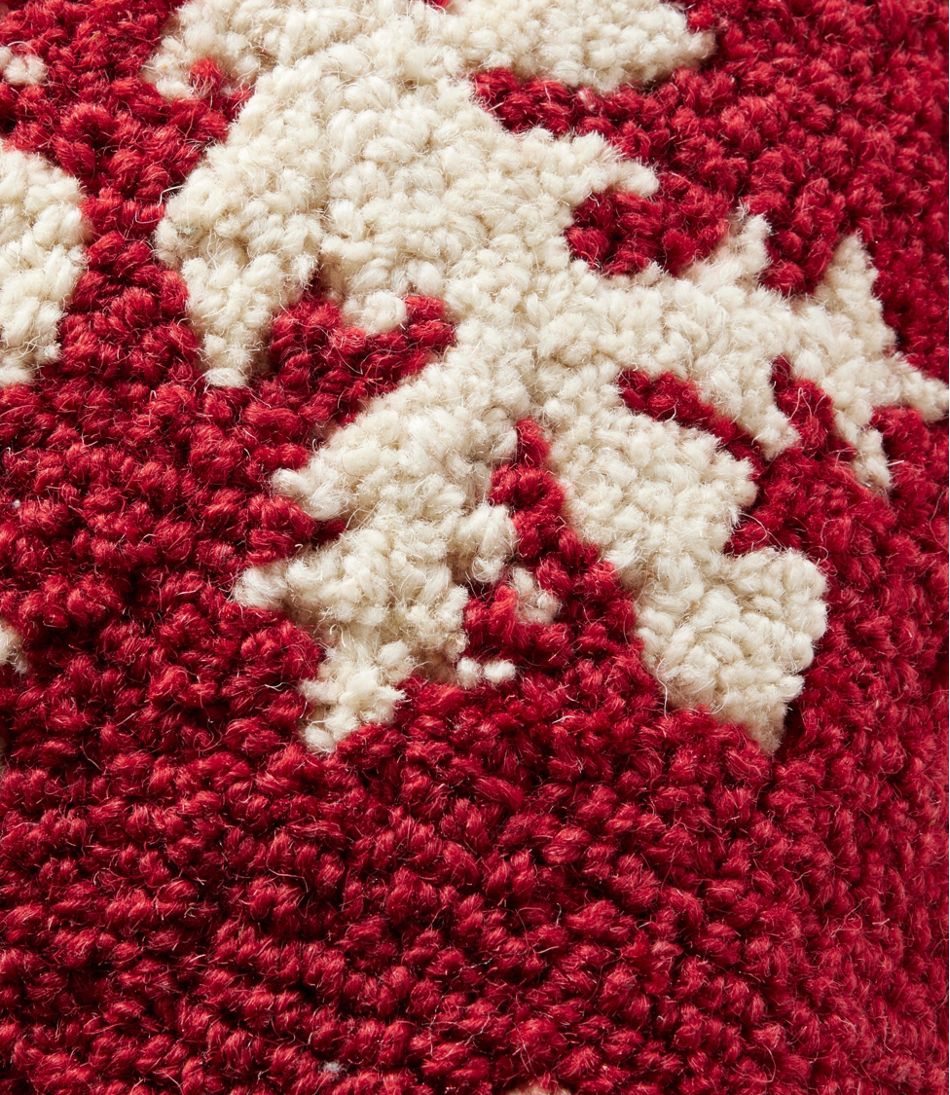 Wool Hooked Throw Pillow, Snowflake, 14" x 14" | L.L.Bean online