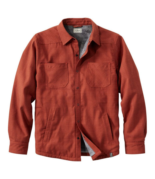 Men's Katahdin Performance Flannel Shirt-Jacket, Hi-Pile Fleece-Lined Solid | L.L.Bean online