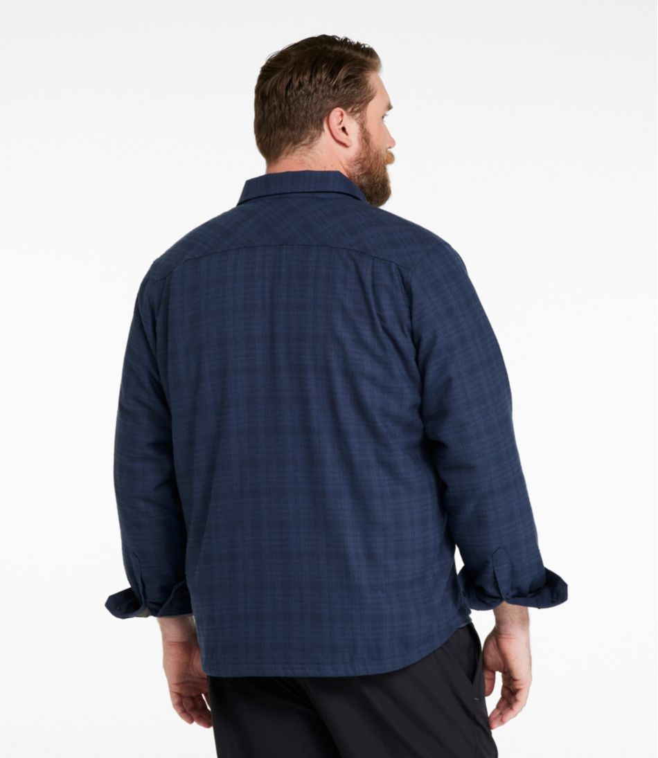 Men's Katahdin Performance Flannel Shirt-Jacket, Hi-Pile Fleece-Lined Solid | L.L.Bean online