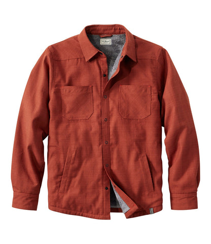 Men's Katahdin Performance Flannel Shirt-Jacket, Hi-Pile Fleece-Lined Solid | L.L.Bean online