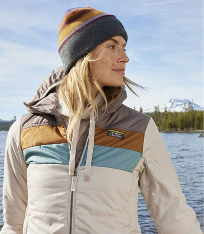 Women's Mountain Classic Puffer Hooded Jacket, Colorblock | L.L.Bean online