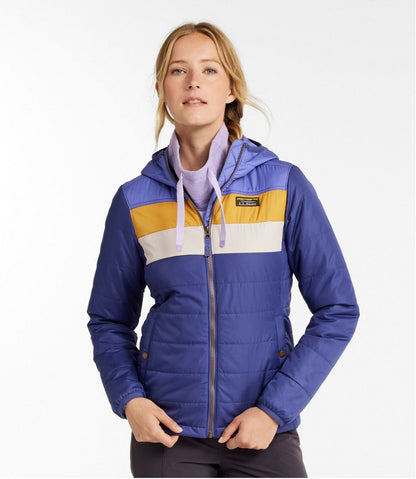 Women's Mountain Classic Puffer Hooded Jacket, Colorblock | L.L.Bean online