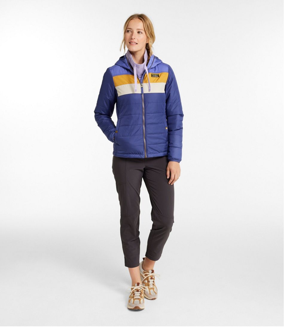 Women's Mountain Classic Puffer Hooded Jacket, Colorblock | L.L.Bean online