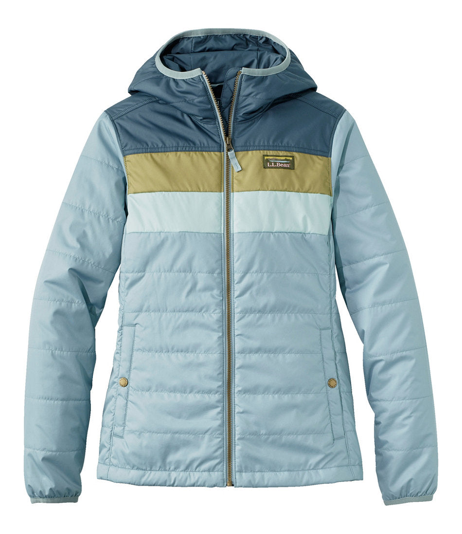 Women's Mountain Classic Puffer Hooded Jacket, Colorblock | L.L.Bean online