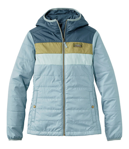 Women's Mountain Classic Puffer Hooded Jacket, Colorblock | L.L.Bean online
