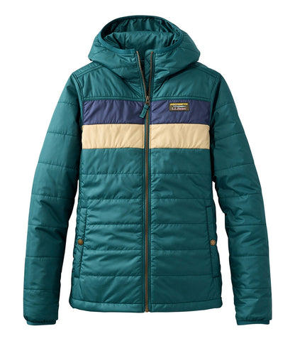 Women's Mountain Classic Puffer Hooded Jacket, Colorblock | L.L.Bean online