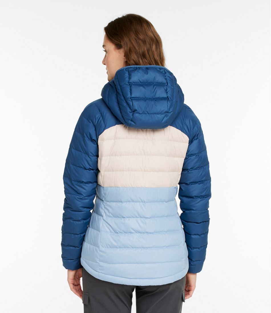 Women's Bean's Down Hooded Jacket, Colorblock | L.L.Bean US