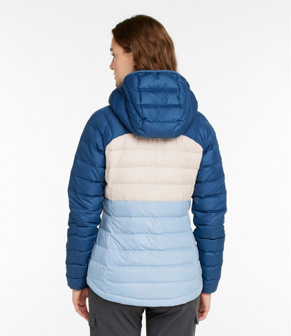 Women's Bean's Down Hooded Jacket, Colorblock | L.L.Bean US