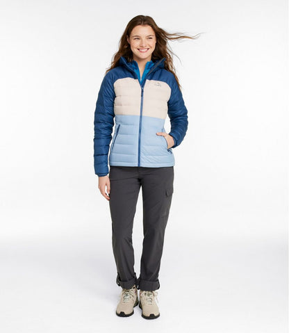 Women's Bean's Down Hooded Jacket, Colorblock | L.L.Bean US