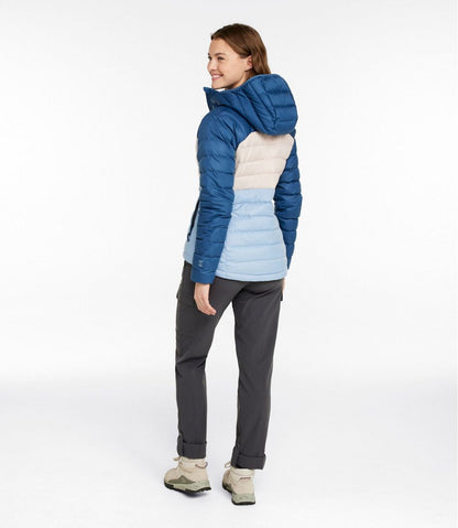 Women's Bean's Down Hooded Jacket, Colorblock | L.L.Bean US