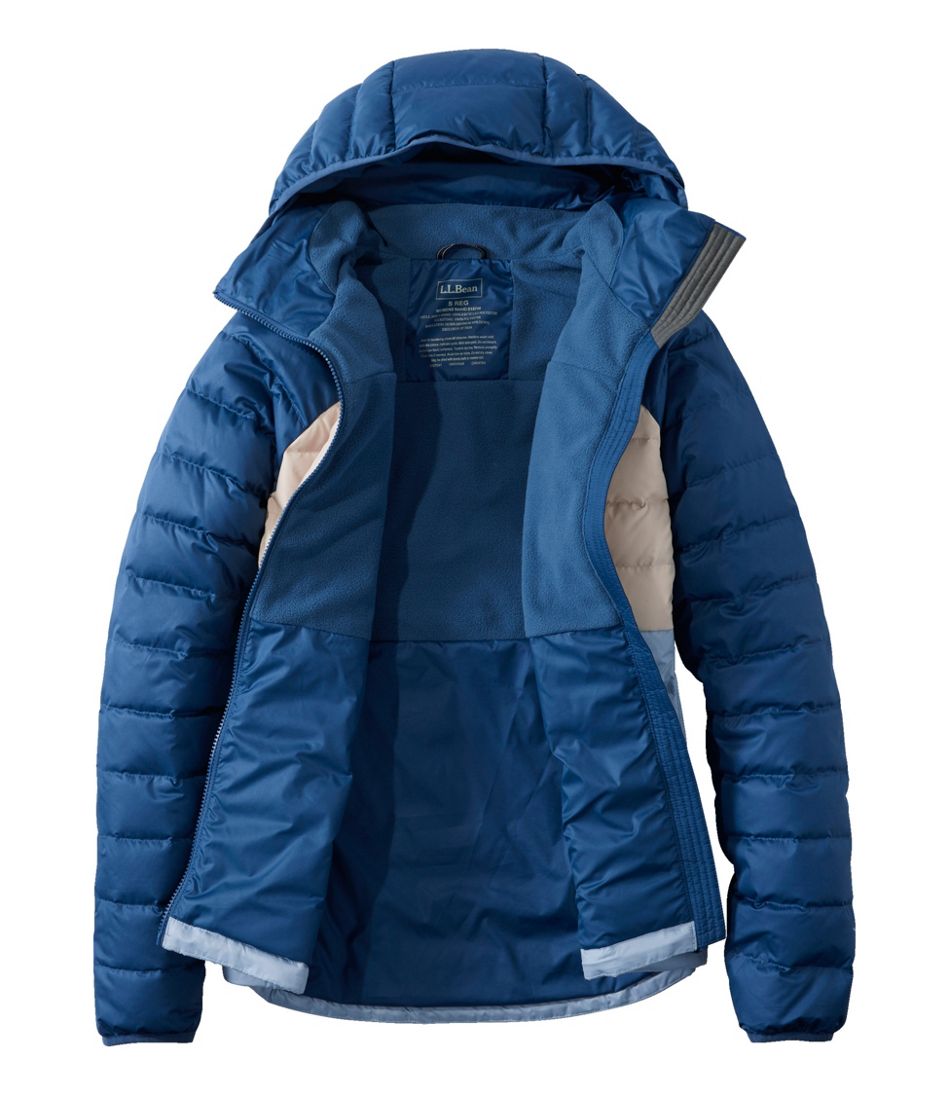 Women's Bean's Down Hooded Jacket, Colorblock | L.L.Bean US