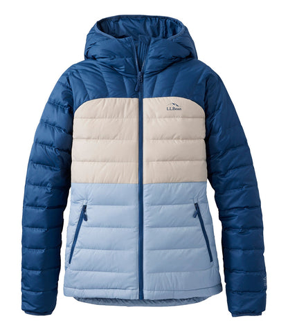 Women's Bean's Down Hooded Jacket, Colorblock | L.L.Bean US
