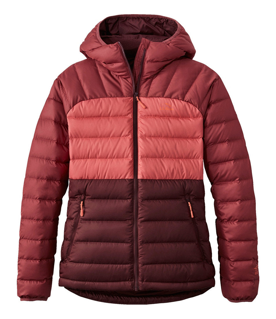 Women's Bean's Down Hooded Jacket, Colorblock | L.L.Bean US