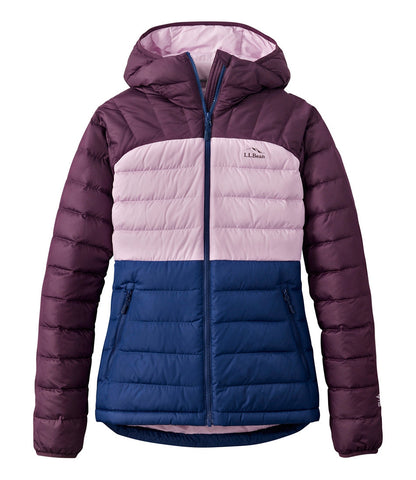 Women's Bean's Down Hooded Jacket, Colorblock | L.L.Bean US
