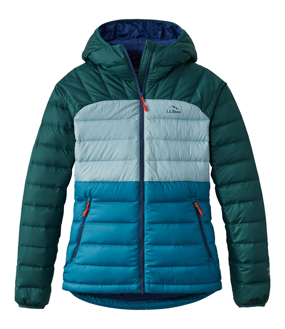 Women's Bean's Down Hooded Jacket, Colorblock | L.L.Bean US