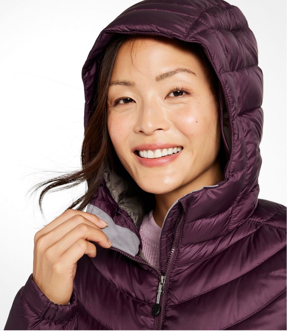 Women's Ultralight 850 Down Hooded Coat, Three-Quarter Length | L.L.Bean online