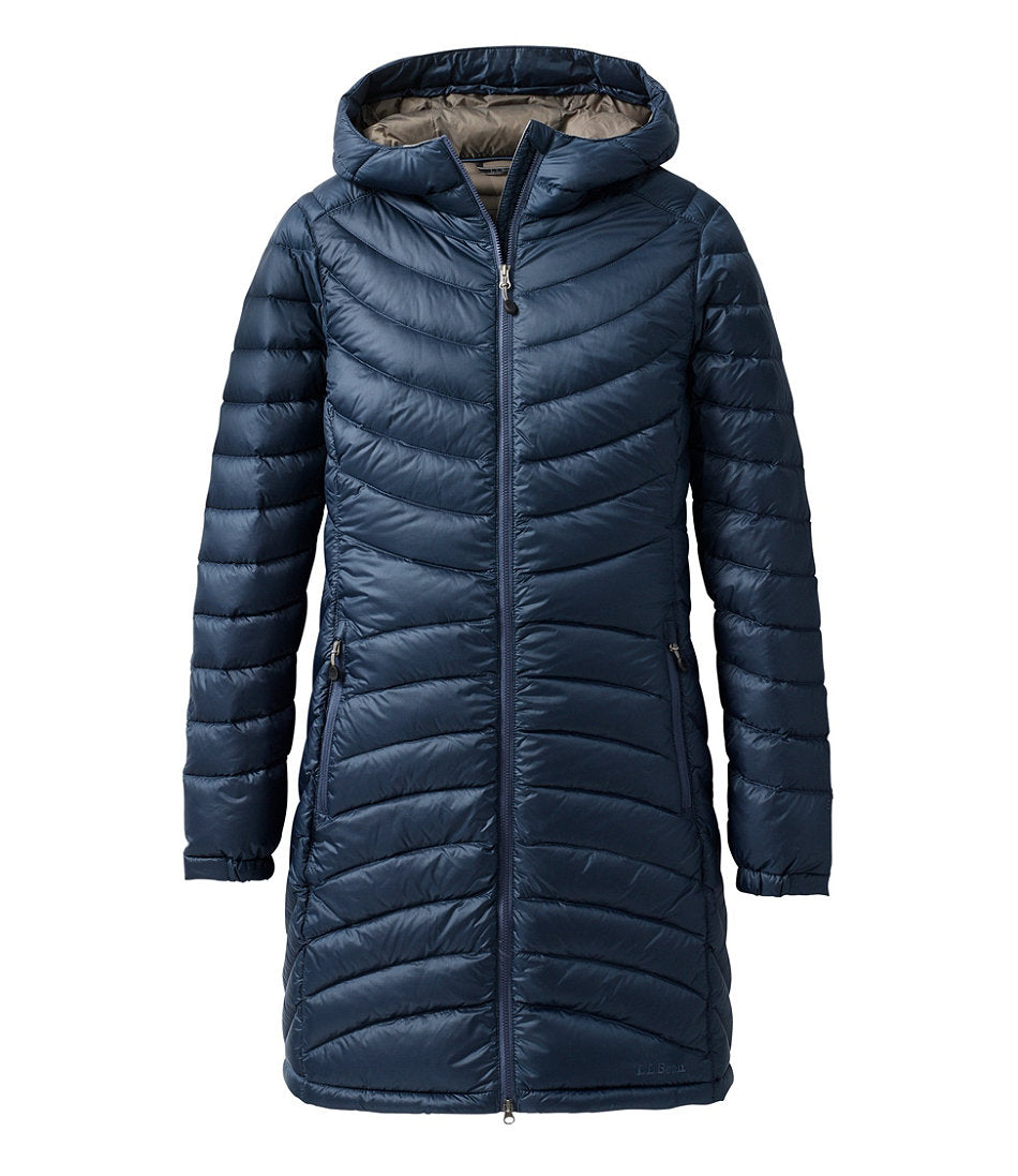 Women's Ultralight 850 Down Hooded Coat, Three-Quarter Length | L.L.Bean online